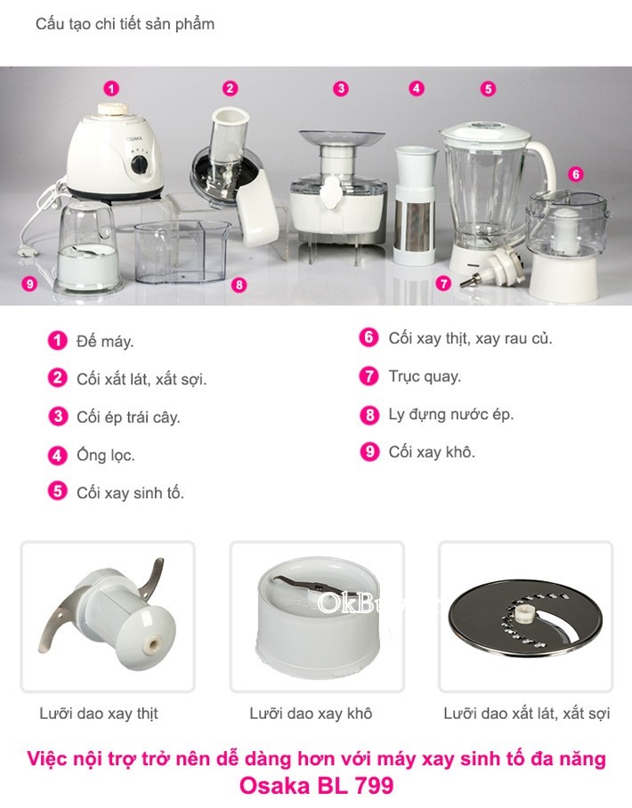 Máy xay đa năng Osaka BL-799/ 550W