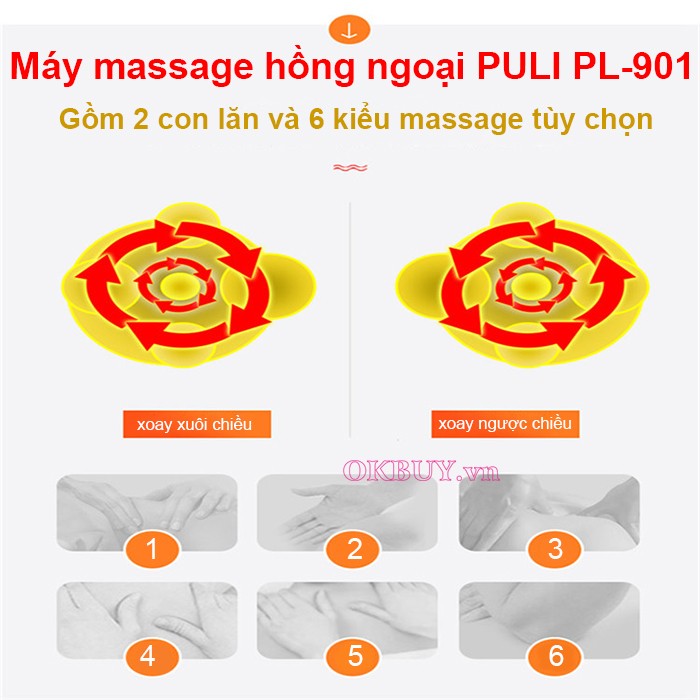 massage vai cổ 8 bi hồng ngoại PULI PL-901