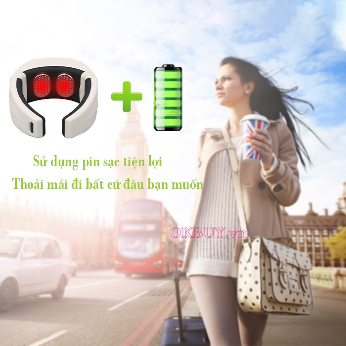Máy massage cổ Xung điện trị liệu PULI PL-758 pin sạc