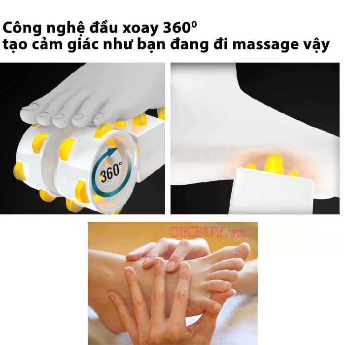 Máy massage chân hồng ngoại PULI PL-8855 đầu xoay 360 độ