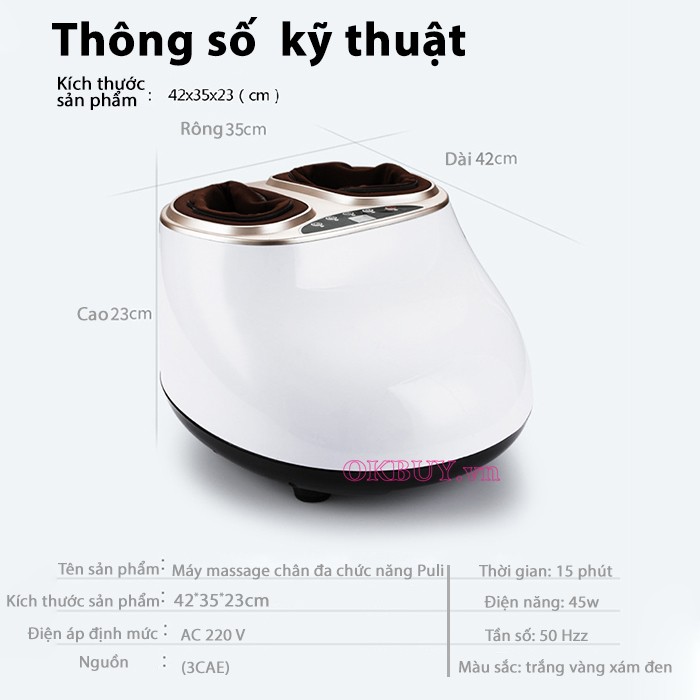 massage chân hồng ngoại áp suất khí PULI PL-8855
