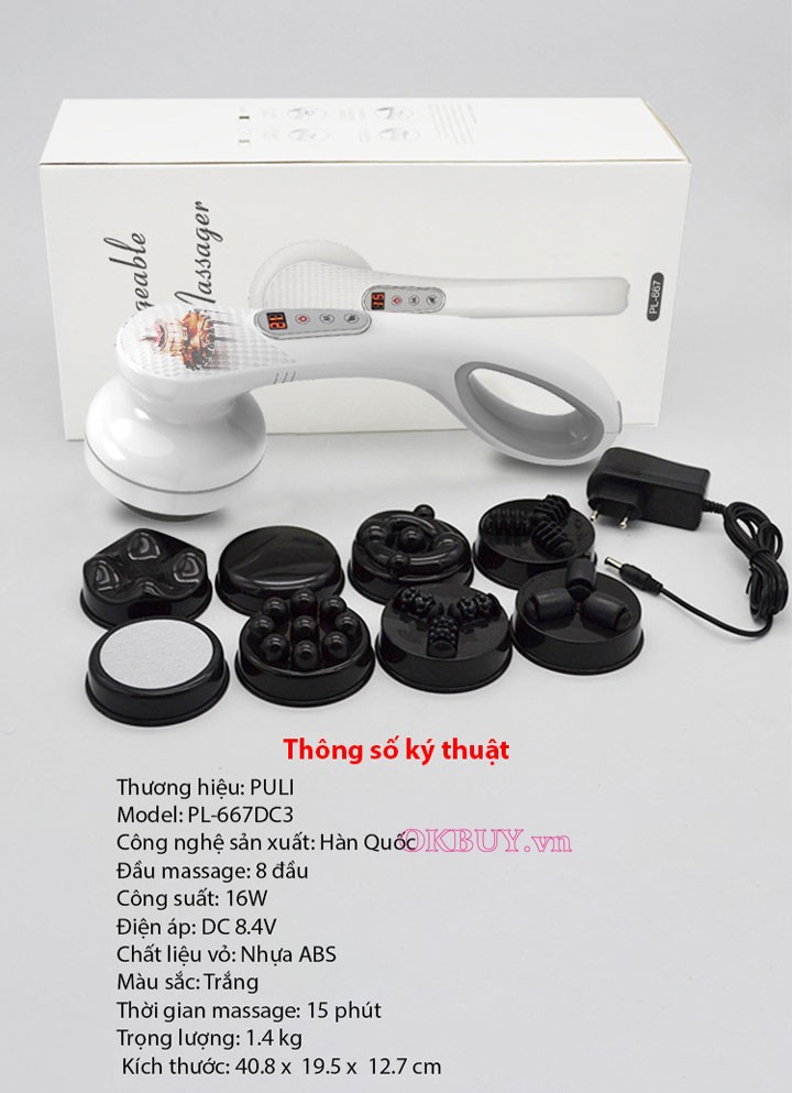 Máy massage cầm tay PULI PL-667DC3 -sạc điện tử