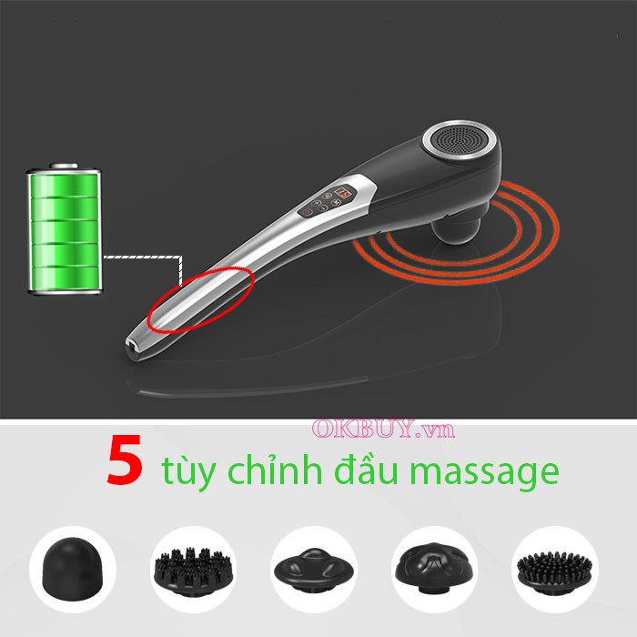 massage cầm tay 5 đầu PULI PL-620DC