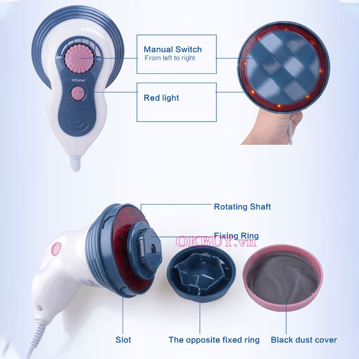 Máy massage cầm tay 4 đầu Puli PL-605 cao cấp