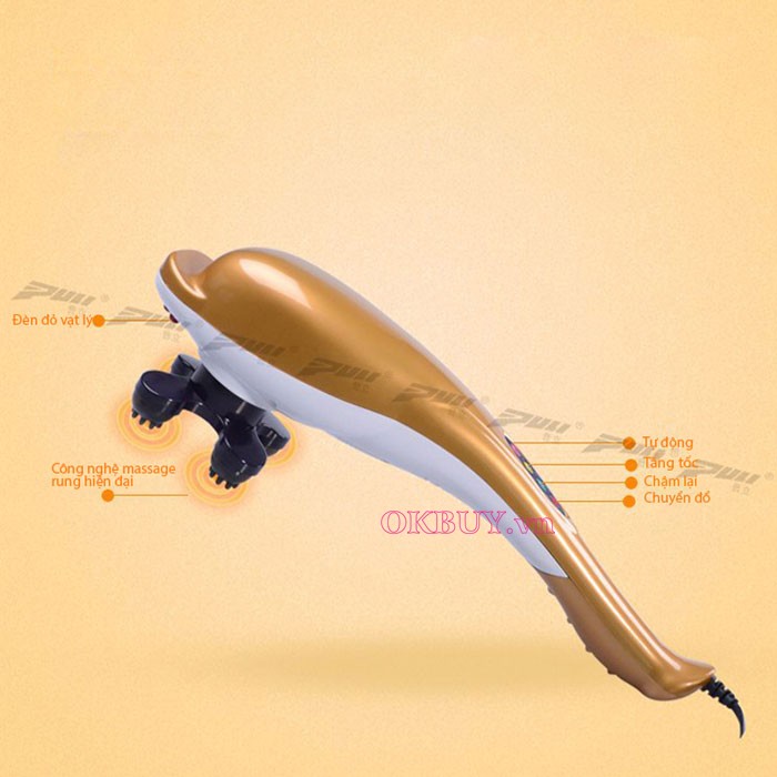 Máy massage cầm tay cá heo 3 đầu Puli PL-606B