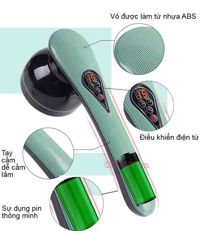 Máy massage cầm tay 8 đầu PULI PL-661DC4 - Pin sạc điện