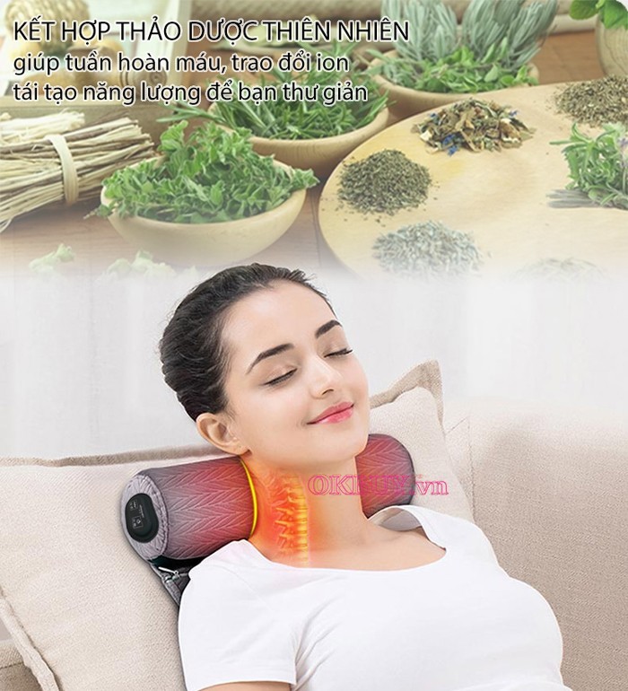 Gối massage hông ngoại xoa bóp, massage làm máu lưu thông và giảm đau nhức hiệu quả