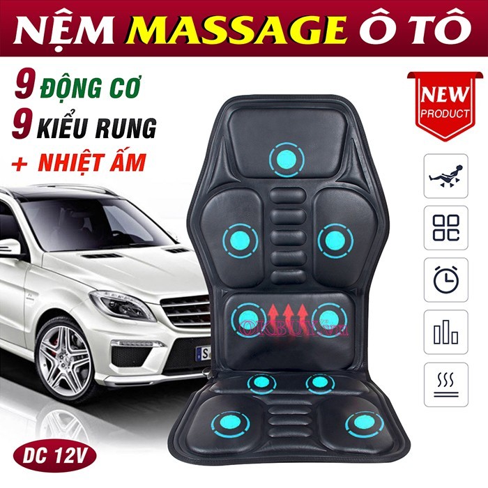 Nệm massage ô tô giúp giảm đau lưng, cổ, vai gáy và giảm đua nhức vùng mông hiệu quả