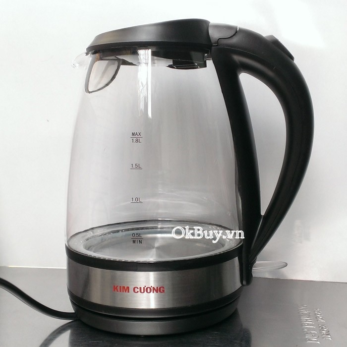 Ấm đun siêu tốc thủy tinh Kim Cương
