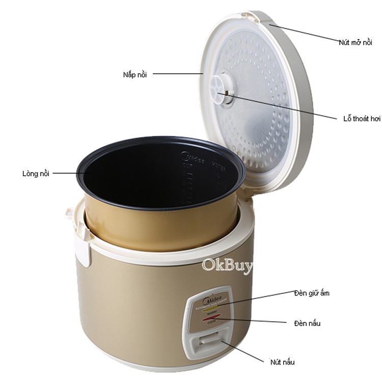Nồi cơm điện nắp gài Media MR-CM18SY