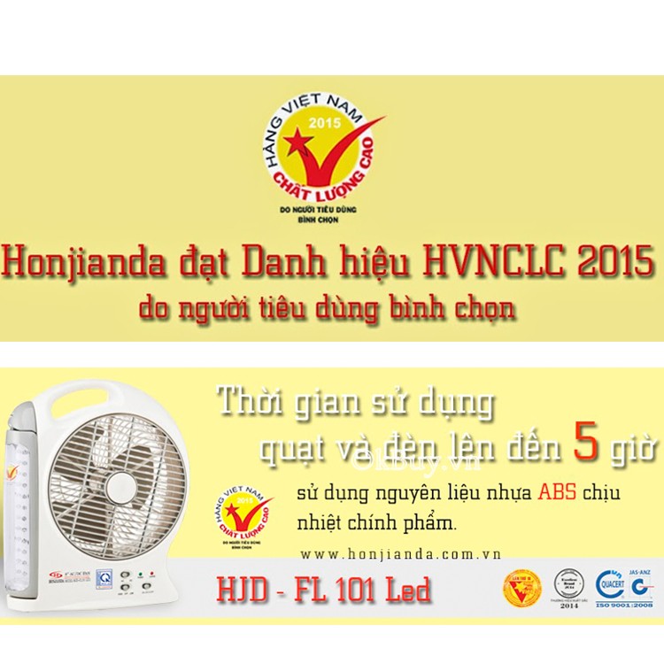quạt và đèn sạc Honjianda HJD-FL101